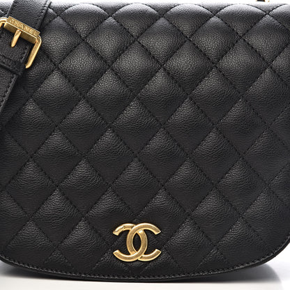 Chanel Grained Calfskin Quilted Messenger Flap Black 10 of 10