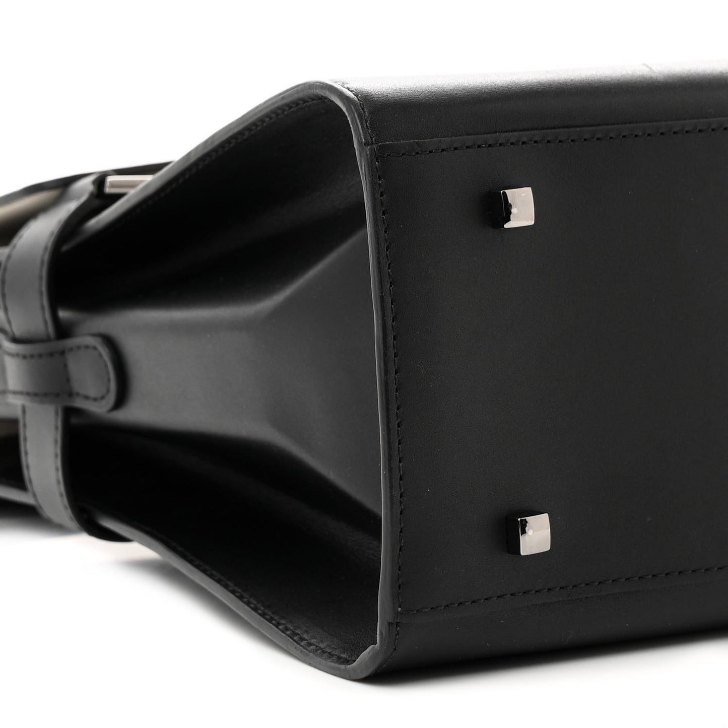 Calfskin Patent Calfskin GM Tempete Satchel Black White