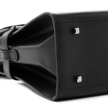 Delvaux Calfskin Patent Calfskin GM Tempete Satchel Black White 9 of 18