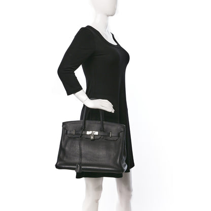 Hermes Taurillon Clemence Birkin 35 Black 2 of 9
