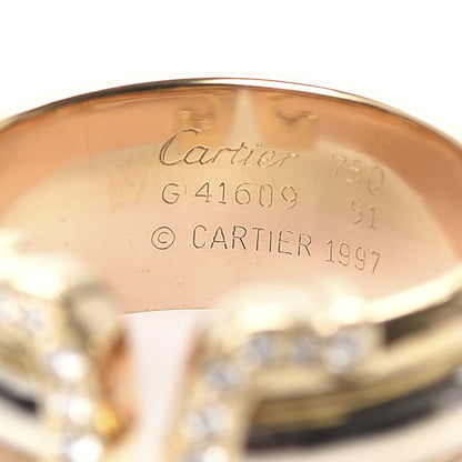 Cartier 18K Pink Yellow White Gold Diamond 11mm C De Ring 51 5.75 4 of 4