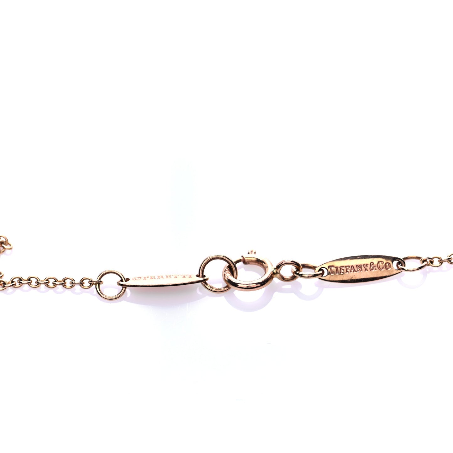 18K Rose Gold 16mm Elsa Peretti Open Heart Pendant Necklace