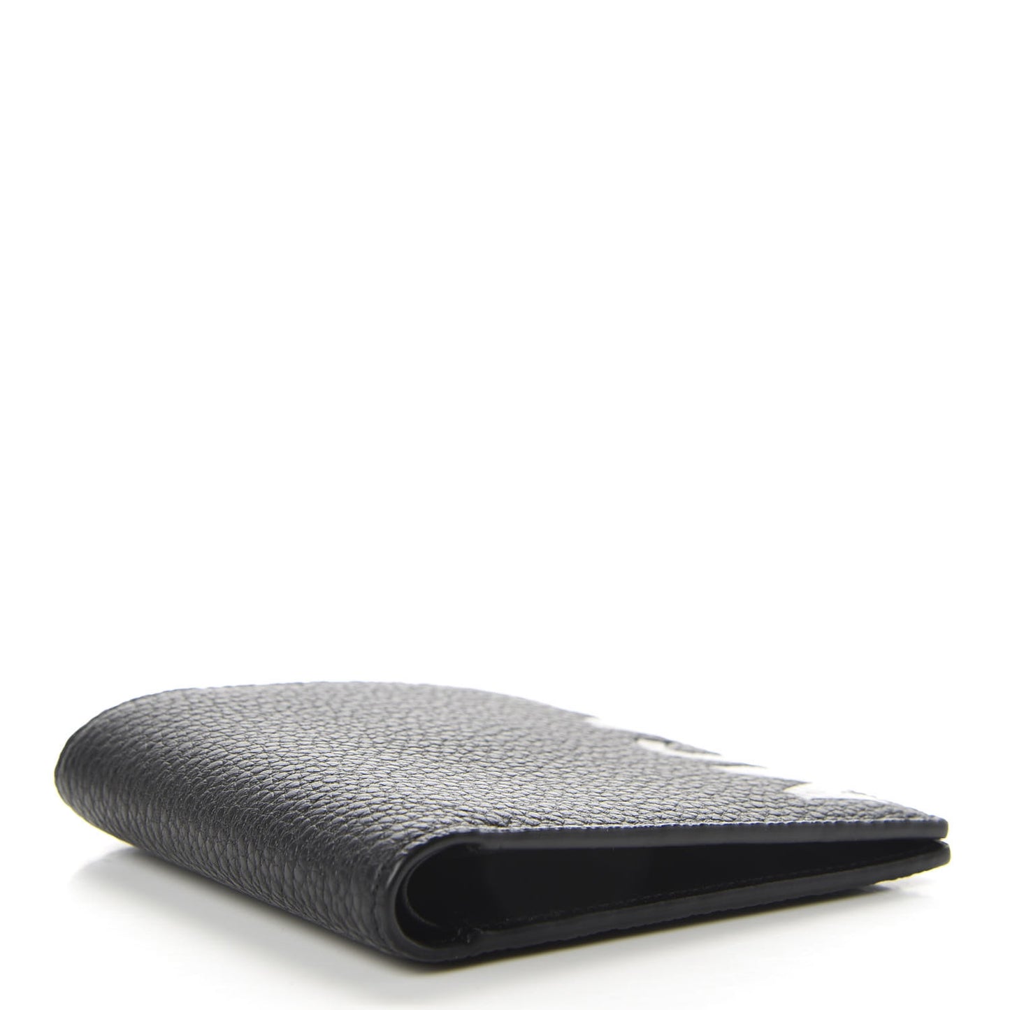 Grained Calfskin Logo Bi-Fold Wallet Black