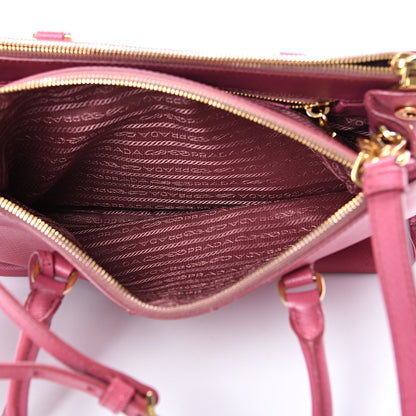 Prada Saffiano Small Galleria Double Zip Tote Fuxia 6 of 22