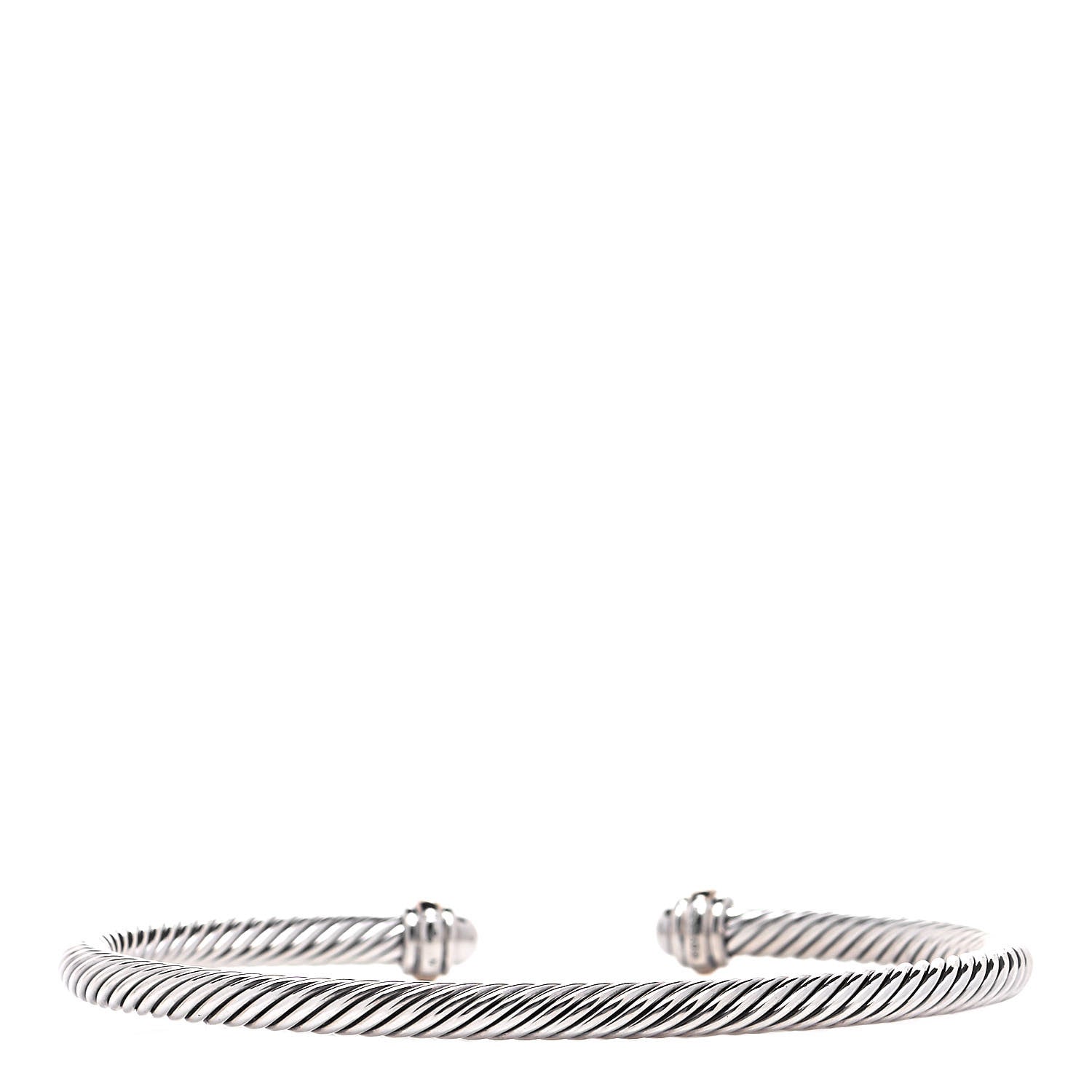 David Yurman Sterling Silver 18K Rose Gold 4mm Cable Classics Bracelet 3 of 5
