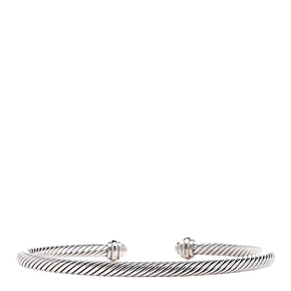 David Yurman Sterling Silver 18K Rose Gold 4mm Cable Classics Bracelet 3 of 5