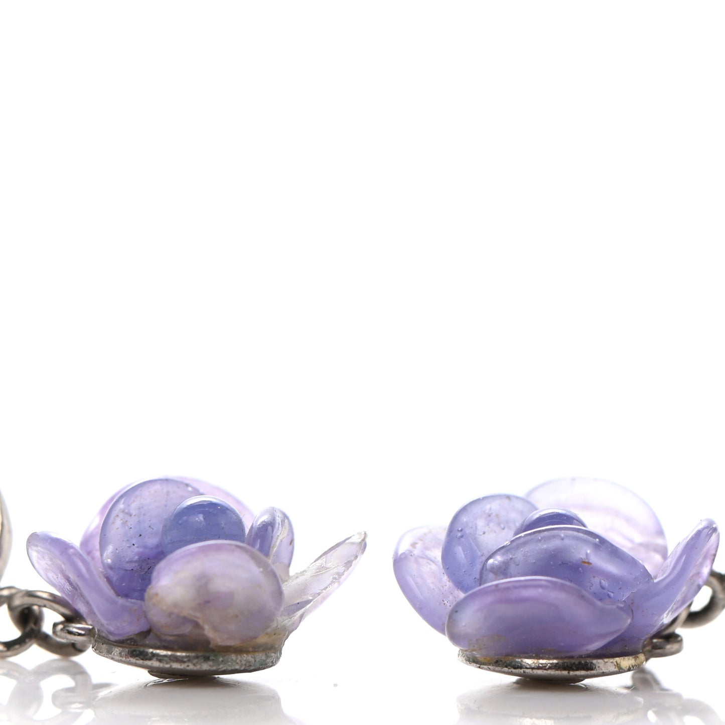 Enamel CC Camellia Drop Earrings Blue