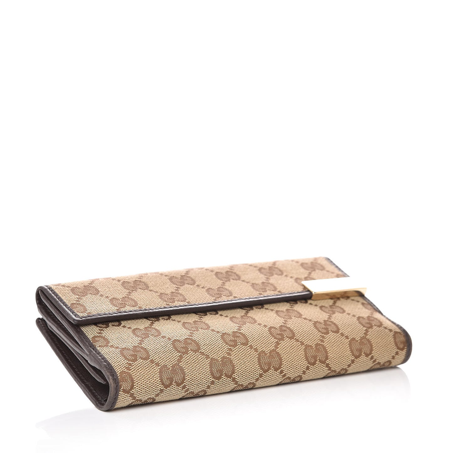 Monogram Margaux Calfskin Dice Continental Wallet Beige Ebony Dark Brown