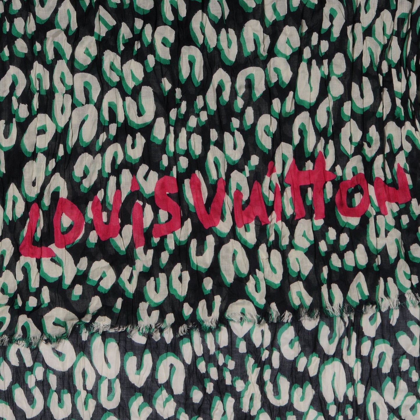 Cotton Leopard Pareo Scarf Blue Infini