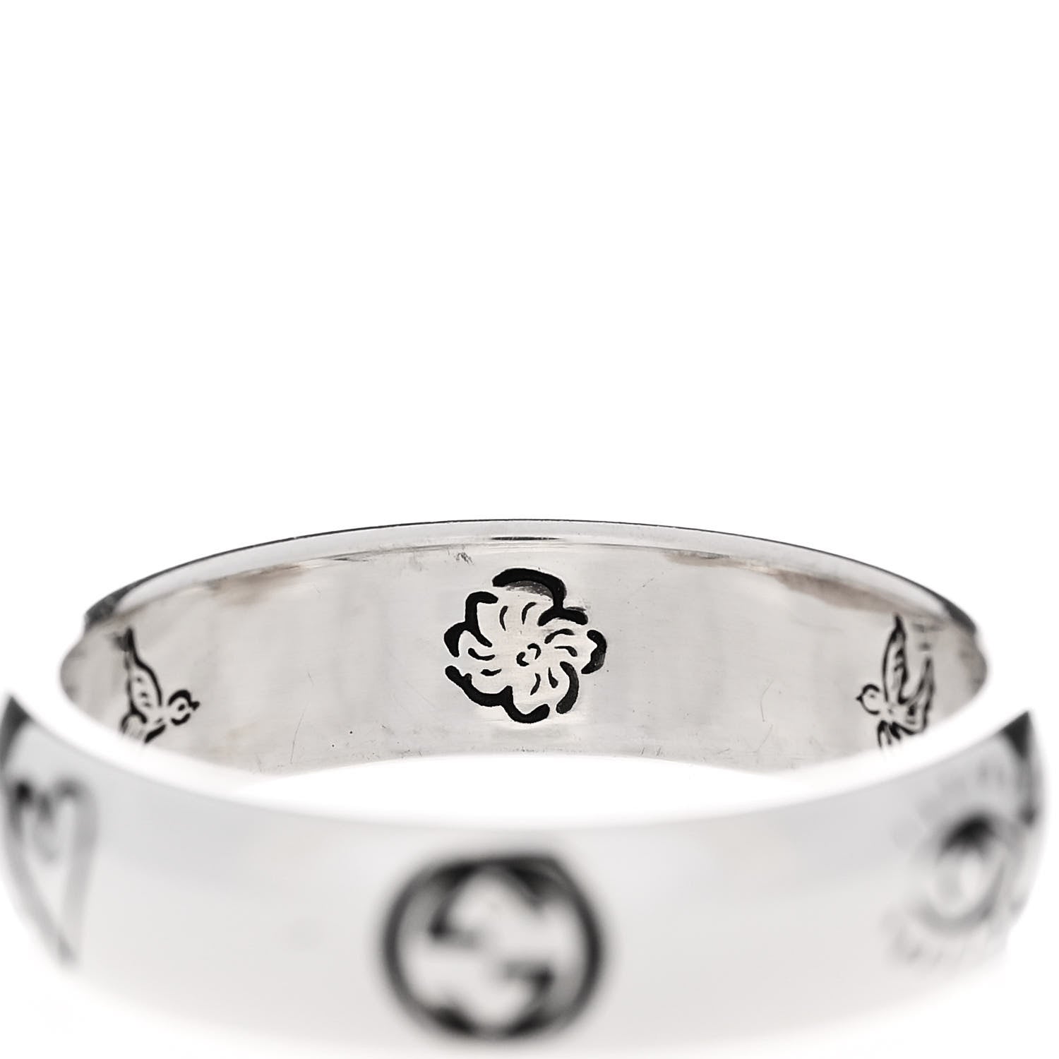 Gucci Sterling Silver Blind for Love Band Ring 55 7.25 6 of 7
