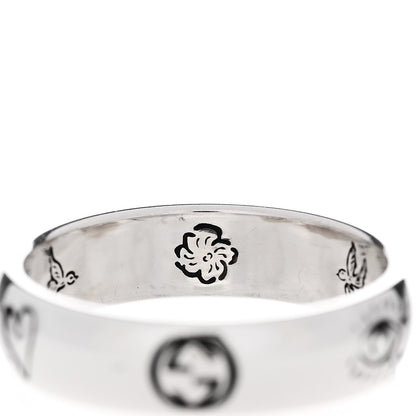 Gucci Sterling Silver Blind for Love Band Ring 55 7.25 6 of 7