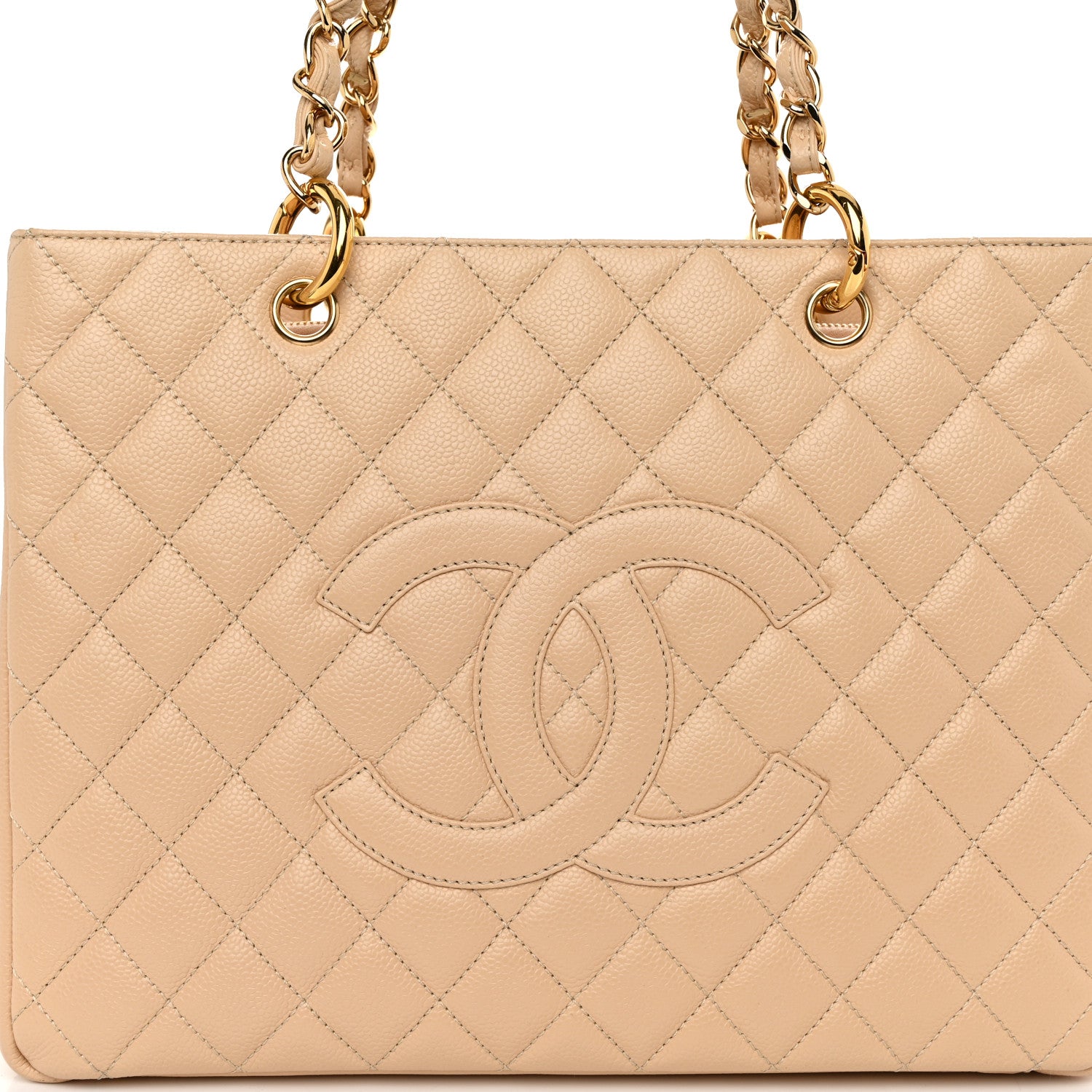 Chanel Caviar Quilted Grand Shopping Tote GST Beige 8 of 11