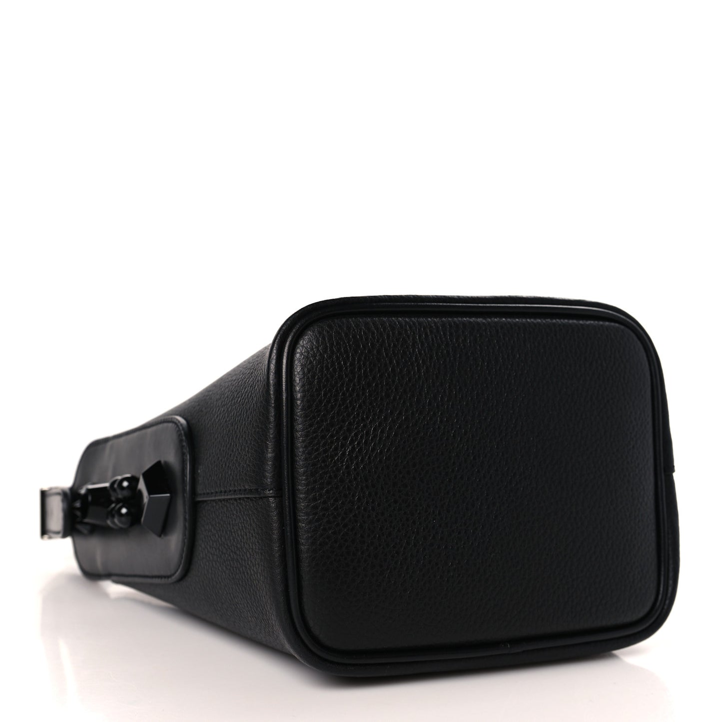 Grained Calfskin Mini Carasky Bucket Bag Black