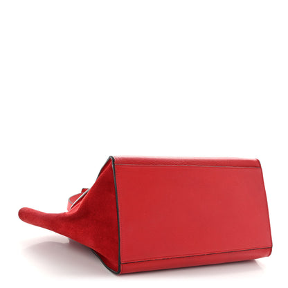 Celine Drummed Calfskin Suede Small Trapeze Coquelicot 4 of 9