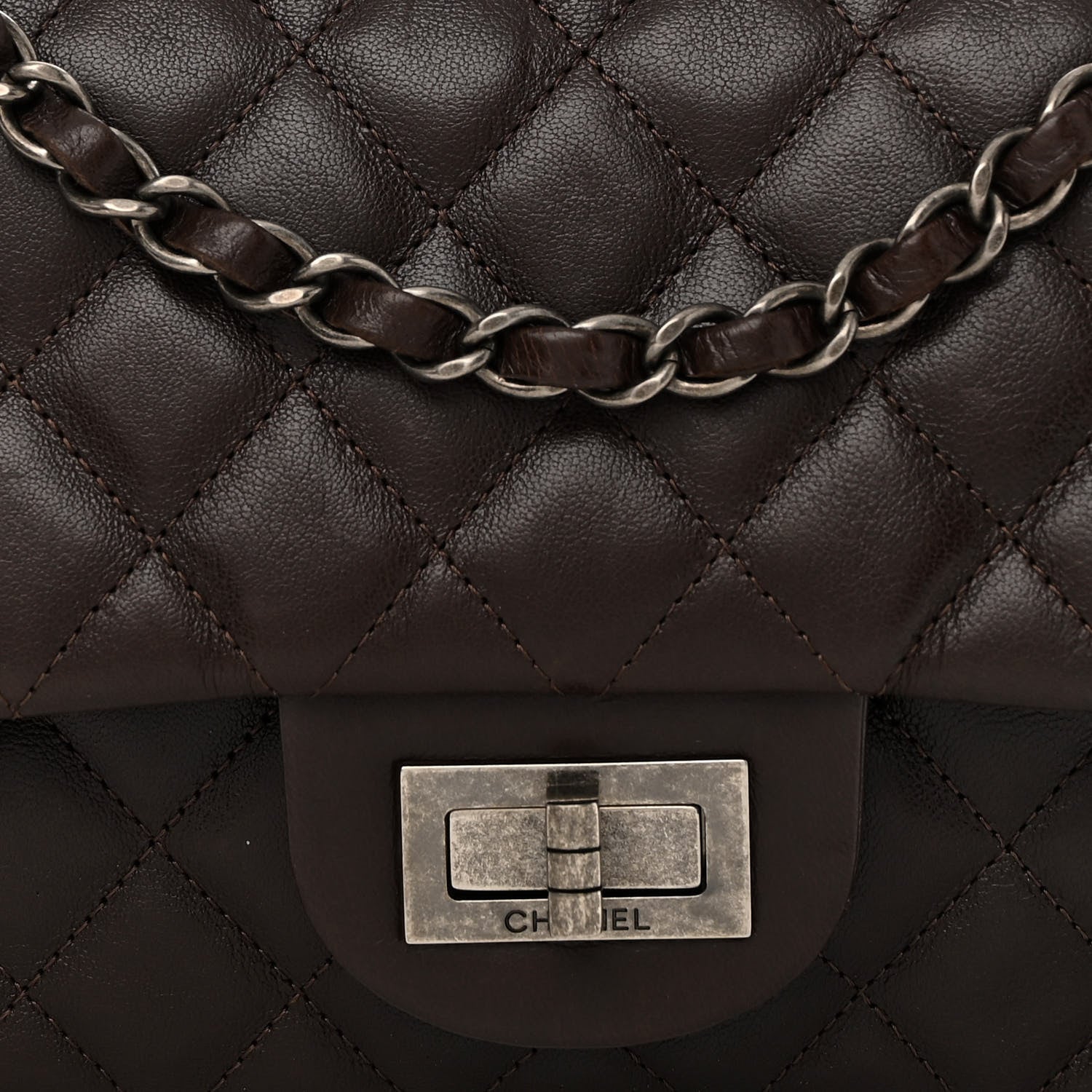 Chanel Goatskin Quilted 2.55 Reissue 225 Flap Dark Brown 8 of 14