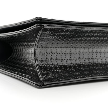 Christian Dior Metallic Patent Micro-Cannage Medium Diorama Flap Bag Onyx Black 8 of 13