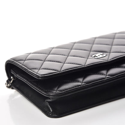 Chanel Lambskin Quilted Wallet On Chain WOC Black 9 of 12
