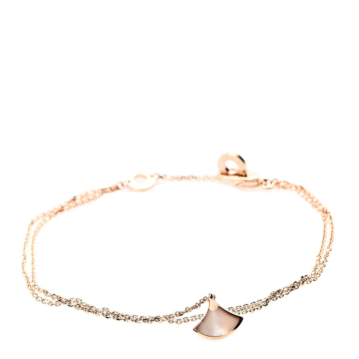 Bulgari 18K Rose Gold Mother of Pearl Divas' Dream Bracelet ML 1 of 4