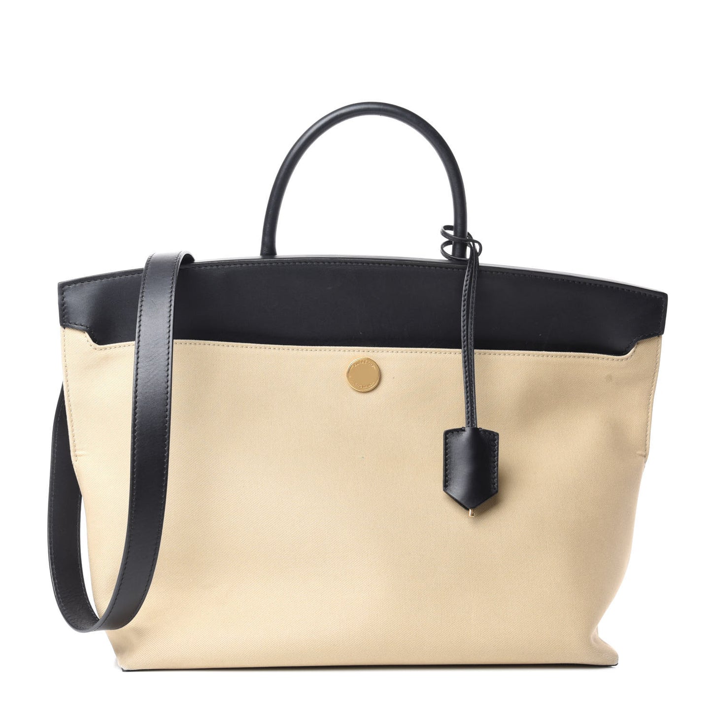 Calfskin Medium Society Tote Black Honey