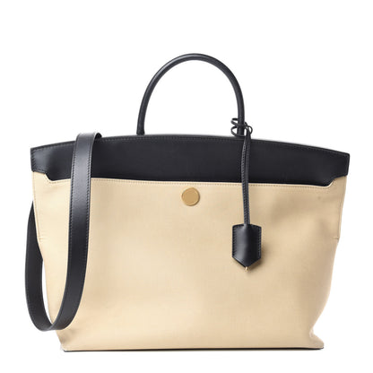 Burberry Calfskin Medium Society Tote Black Honey 1 of 12