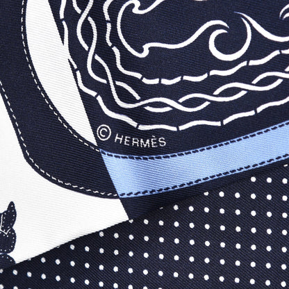 Hermes Silk Festival des Amazones Tattoo à Pois Maxi Twilly Caban Ciel White 5 of 5