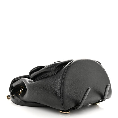 Chanel Shiny Caviar Quilted Medium Duma Pockets Drawstring Backpack Black 4 of 11