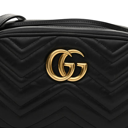 Gucci Calfskin Matelasse Small GG Marmont Chain Shoulder Bag Black 8 of 11