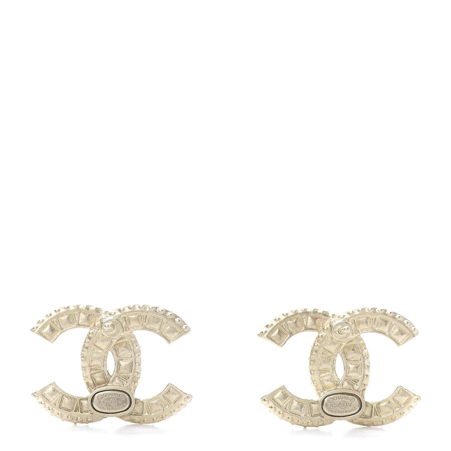 Crystal Timeless CC Earrings Light Gold