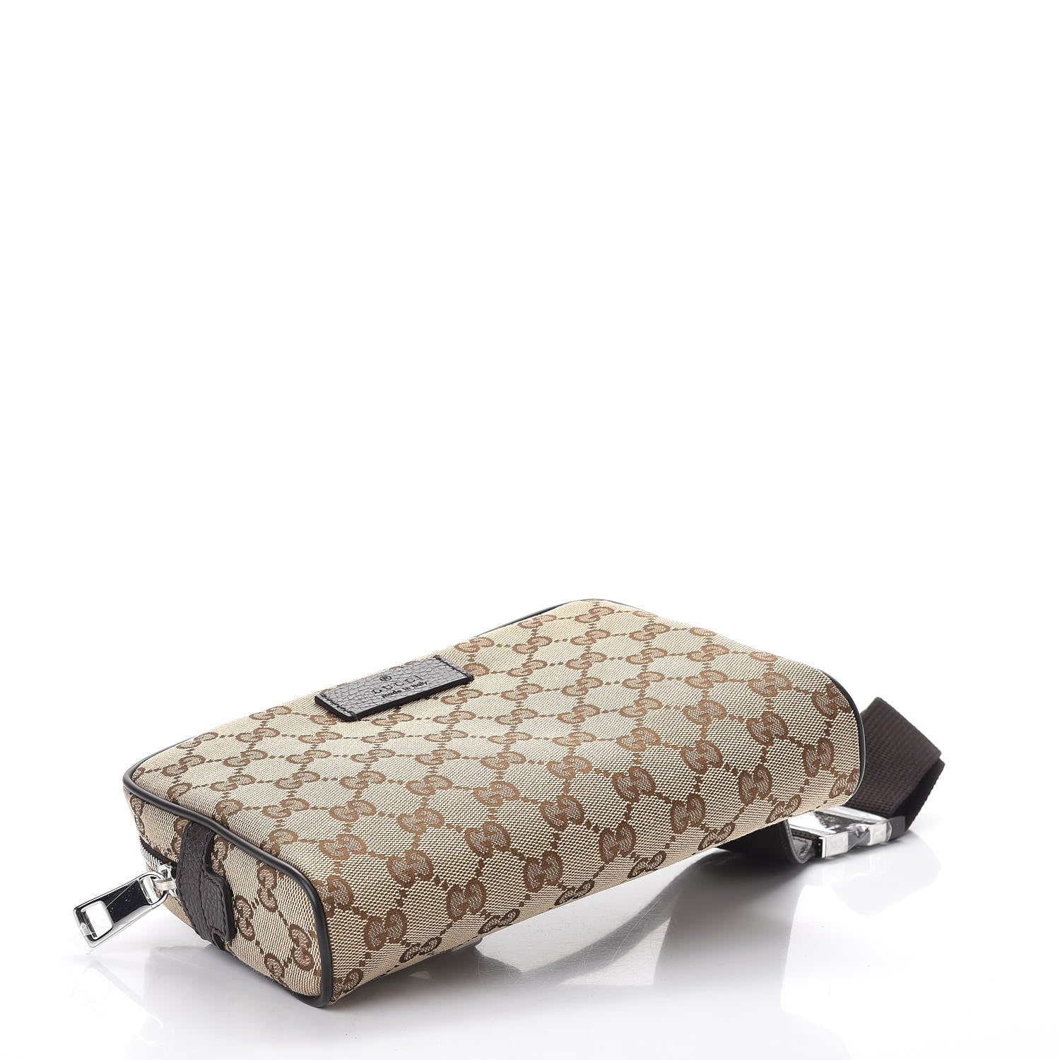 Gucci Monogram Dollar Calfskin Belt Bag Beige Ebony Testa di Moro Marrone Scuro 6 of 9