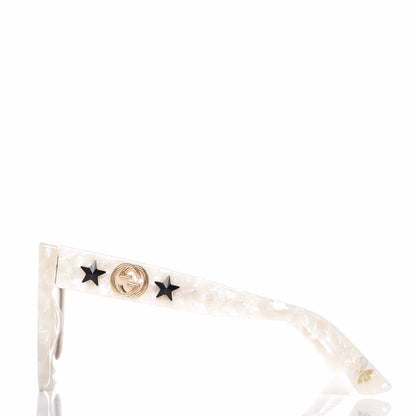 Gucci Round Frame Star Sunglasses GG0208S White 3 of 7