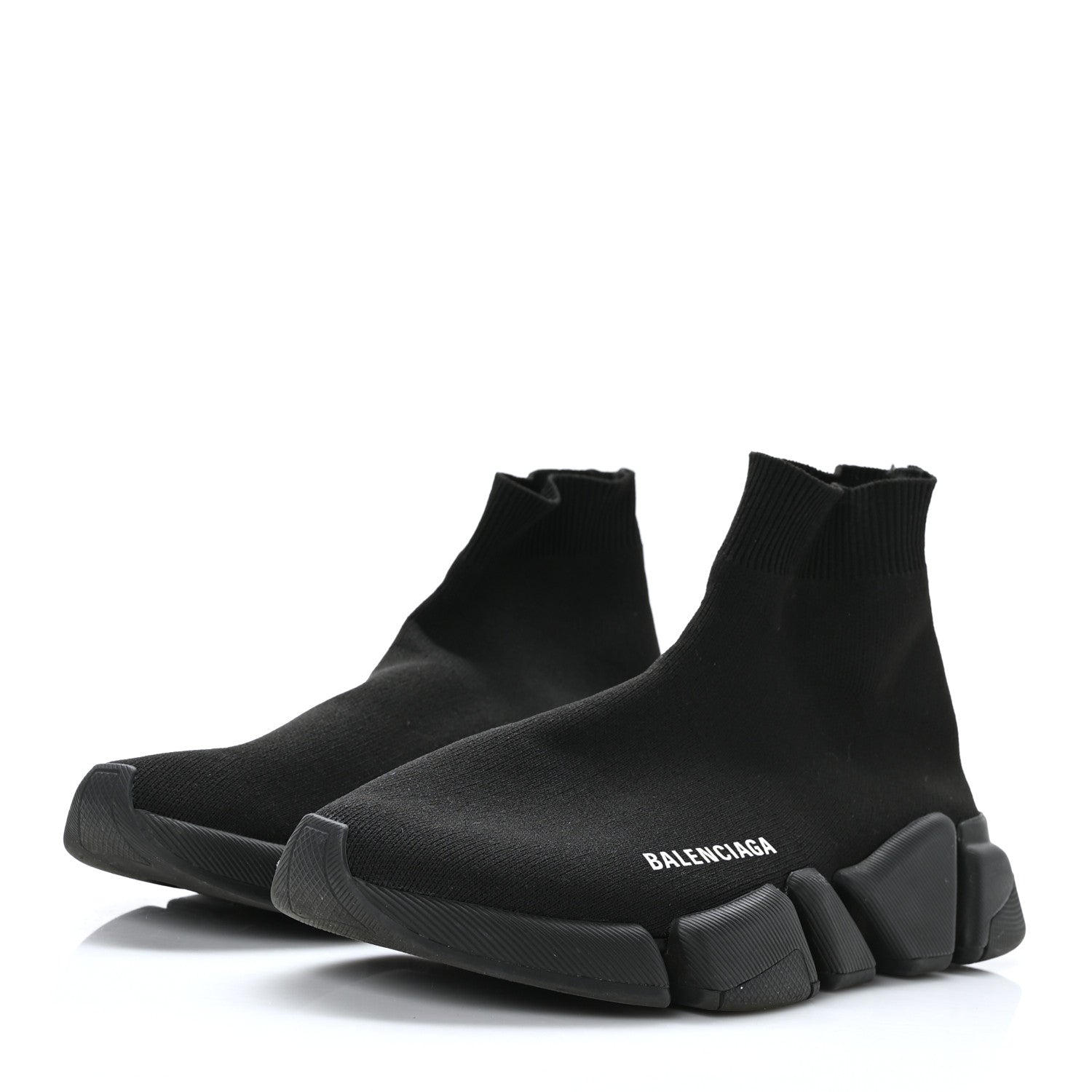 Balenciaga Technical 3D Recycled Knit Womens Speed 2.0 Sneakers 39 Monocolor Black 3 of 7