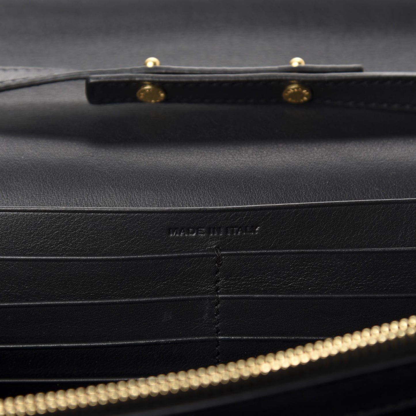 Calfskin Classic Y Ligne Chain Wallet Black