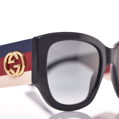 Gucci Acetate Oversized Rectangle Frame Web Sunglasses GG 0276S Black 9 of 10