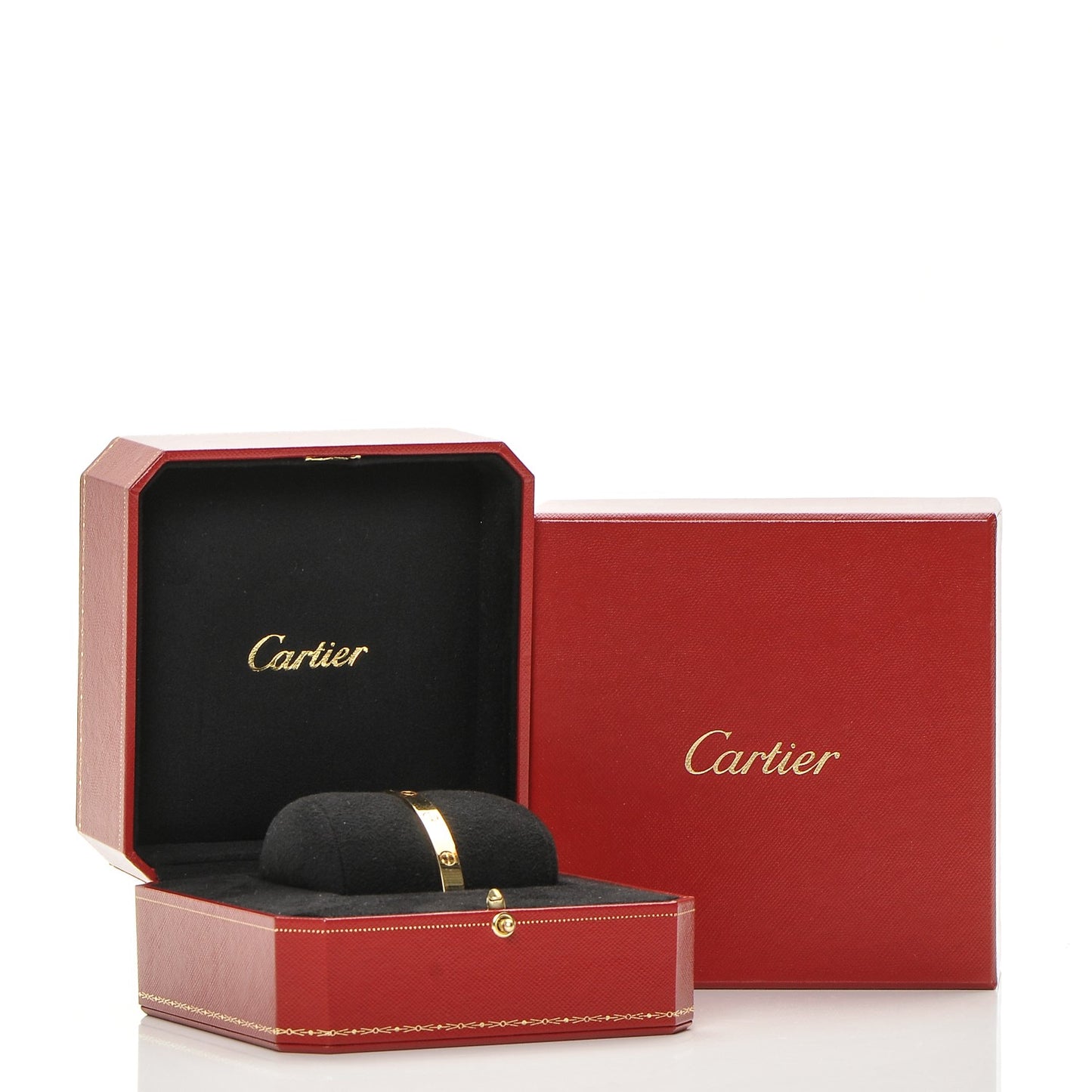 18K Yellow Gold LOVE Cuff Bracelet 19