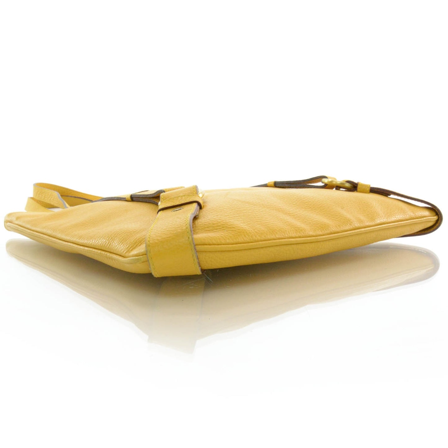 Grain Calfskin Flat Portrait Tote Yellow