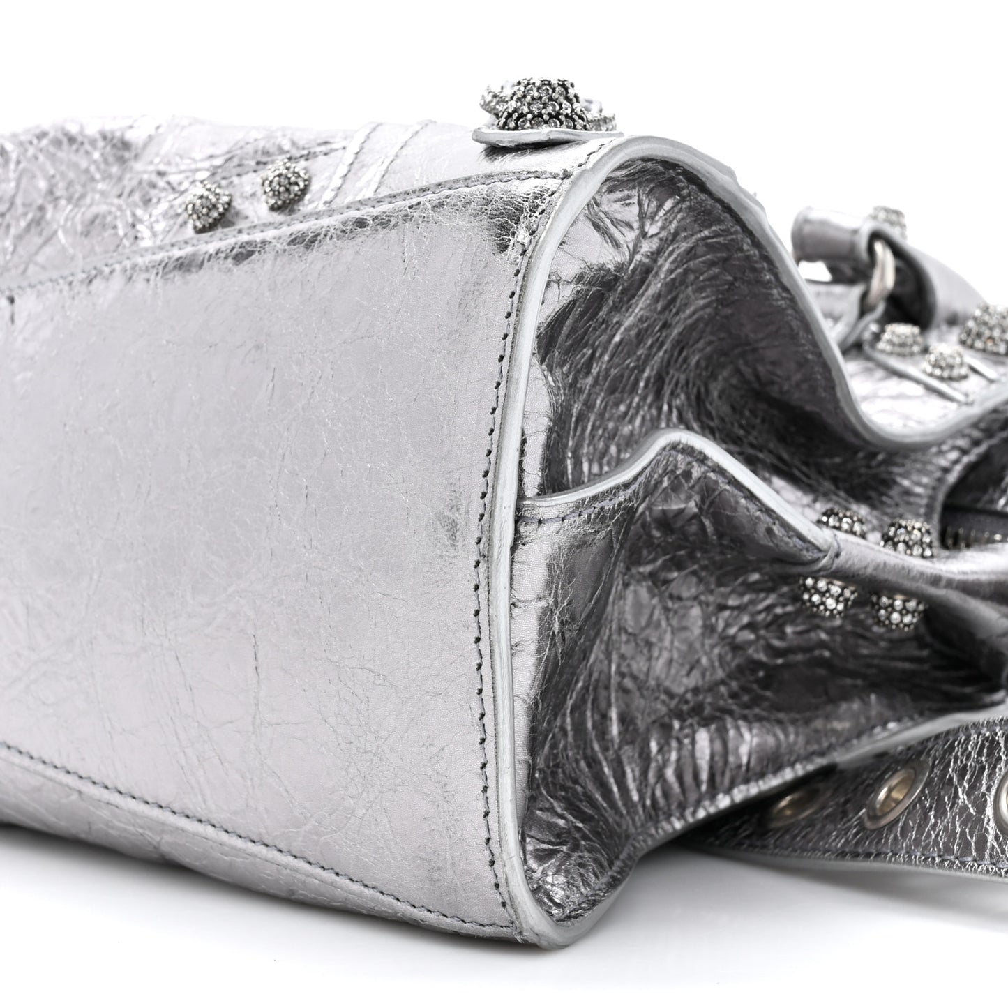 Agneau Arena Crystal Neo Cagole Handbag XS Silver