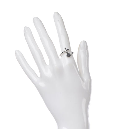 Gucci 18K White Gold Cross and Heart Ring 51 5.75 2 of 6