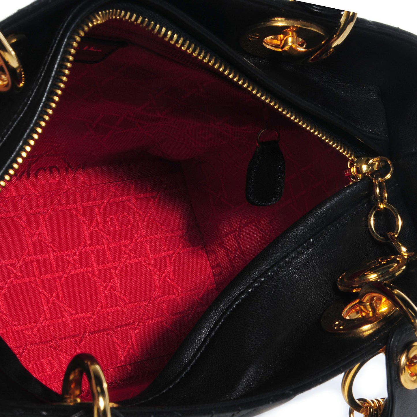 Lambskin Cannage Medium Lady Dior Black