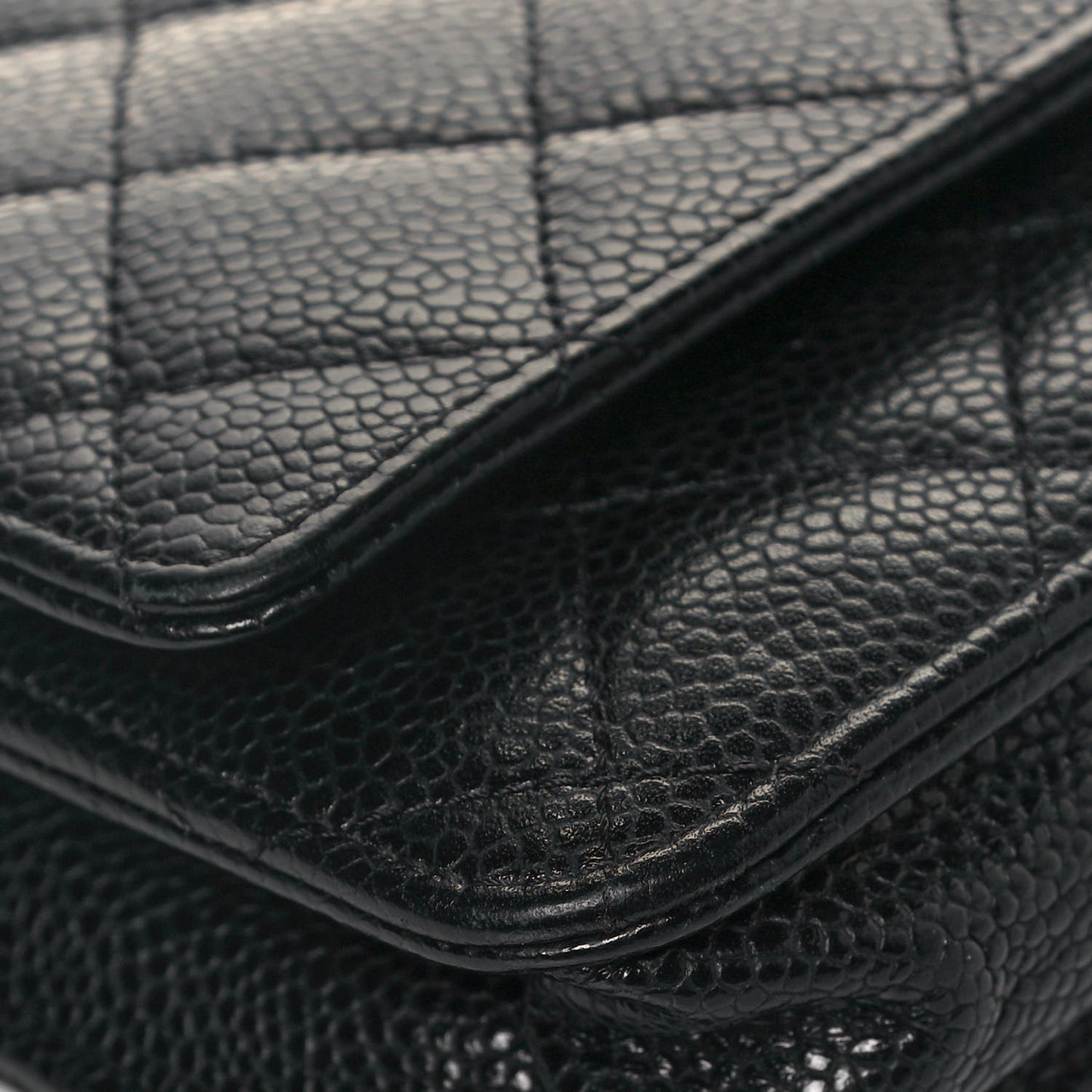 Caviar Quilted Wallet On Chain WOC Black