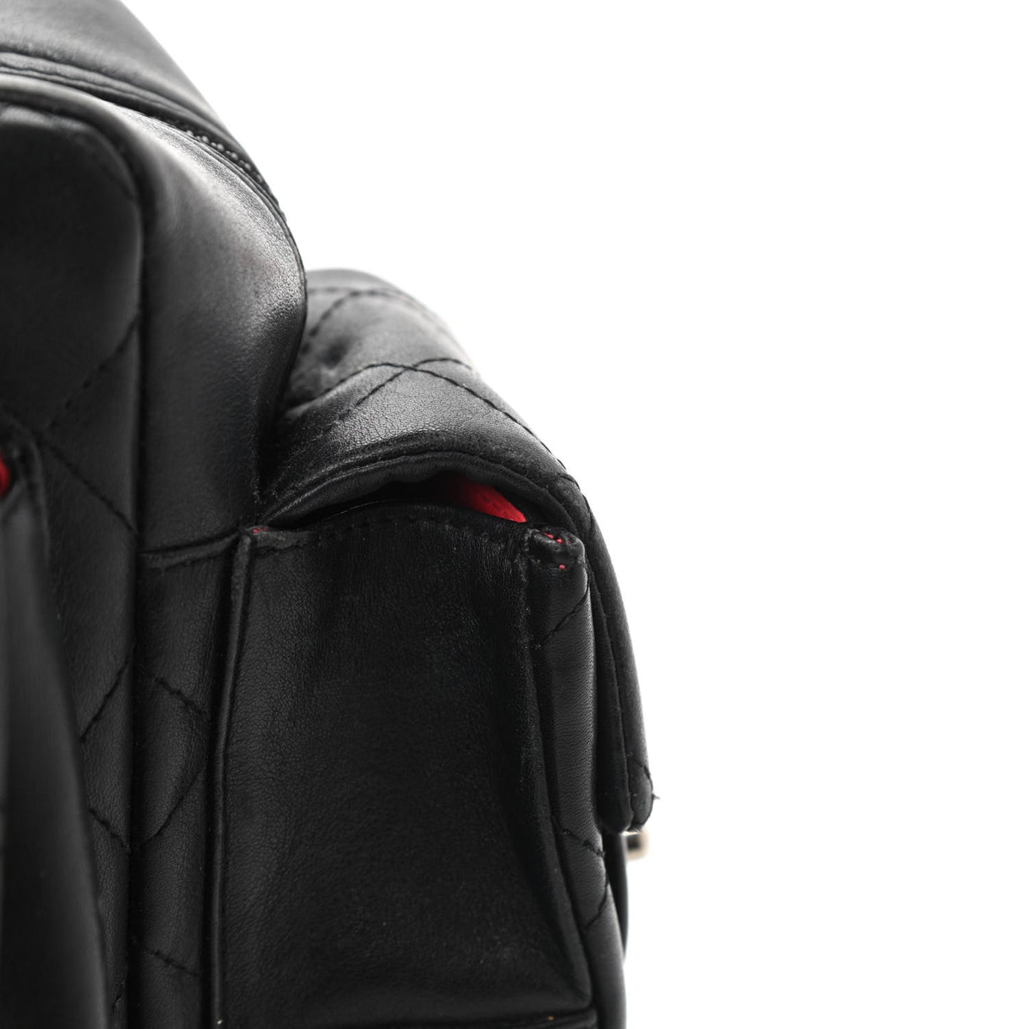 Calfskin Quilted Small Cambon Multipocket Reporter Black White