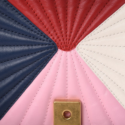 Gucci Calfskin Bamboo Trapuntata Queen Margaret Backpack Blue Agata Hibiscus Red Mystic White Sugar Pink 10 of 10
