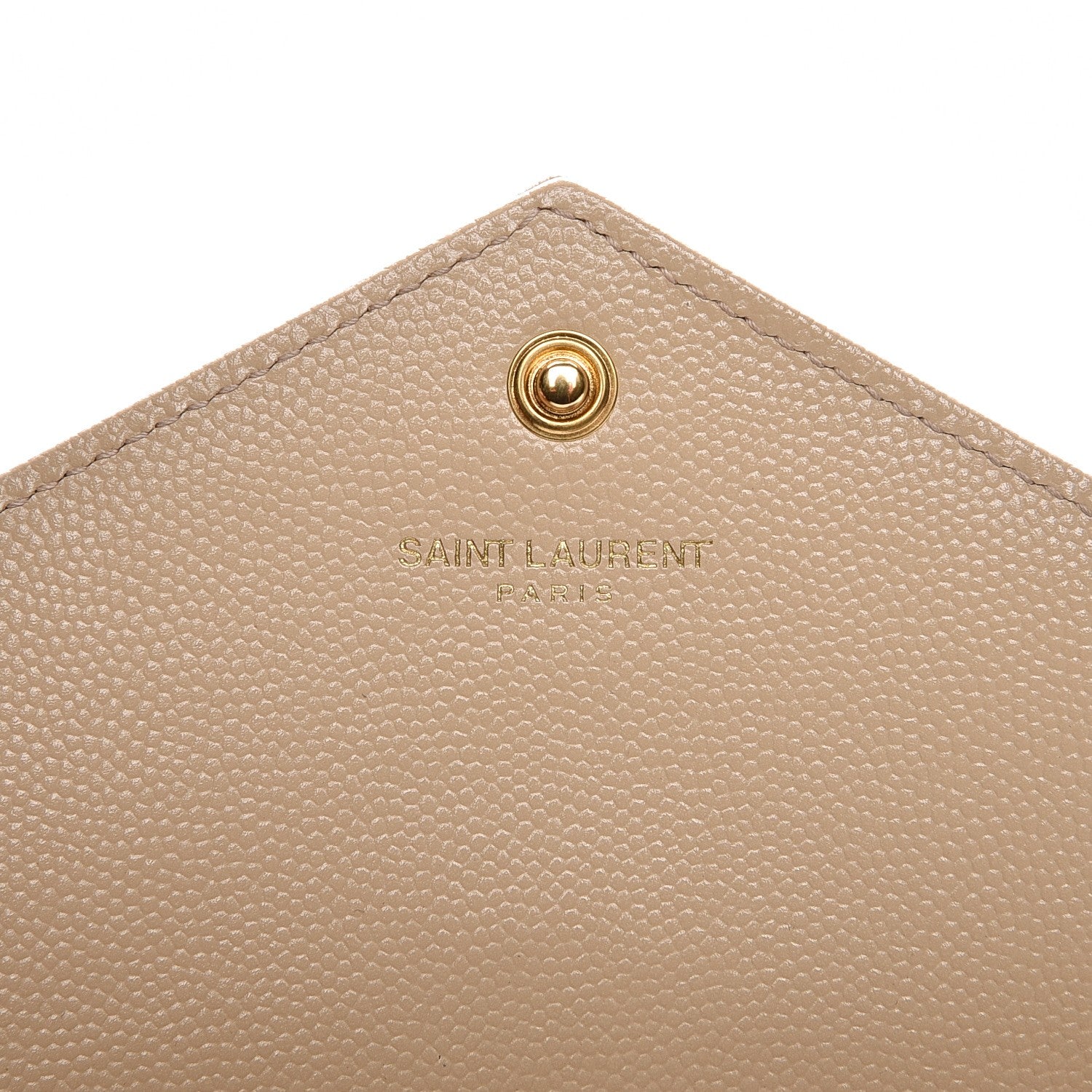 Saint Laurent Grain De Poudre Matelasse Chevron Monogram Envelope Chain Wallet Nude Powder 11 of 19