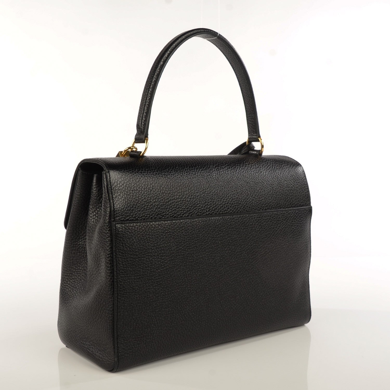 Saint Laurent Grained Calfskin Medium Moujik Top Handle Bag Black 4 of 11