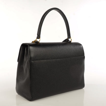 Saint Laurent Grained Calfskin Medium Moujik Top Handle Bag Black 4 of 11