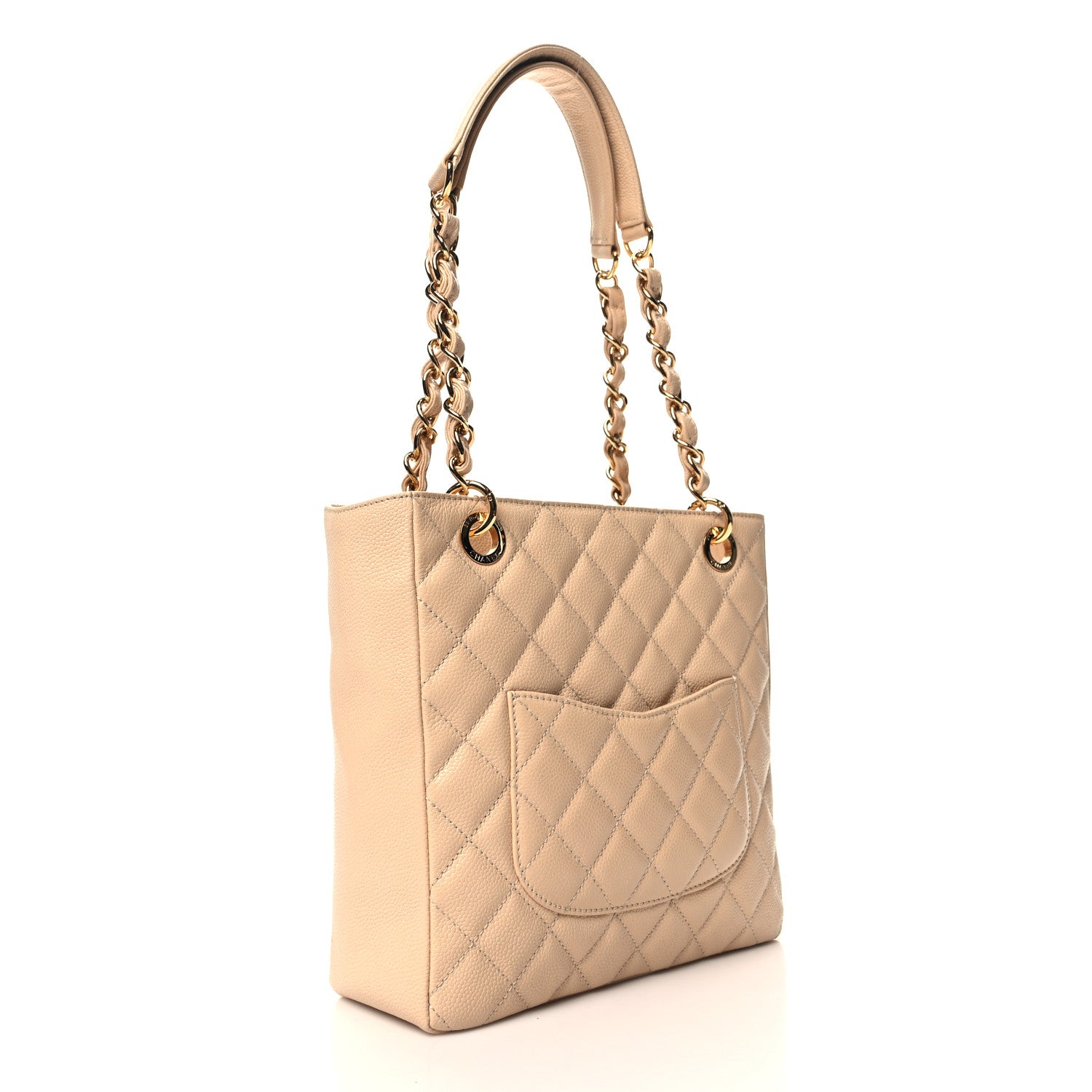 Chanel Caviar Quilted Petit Shopping Tote PST Beige Clair 3 of 12