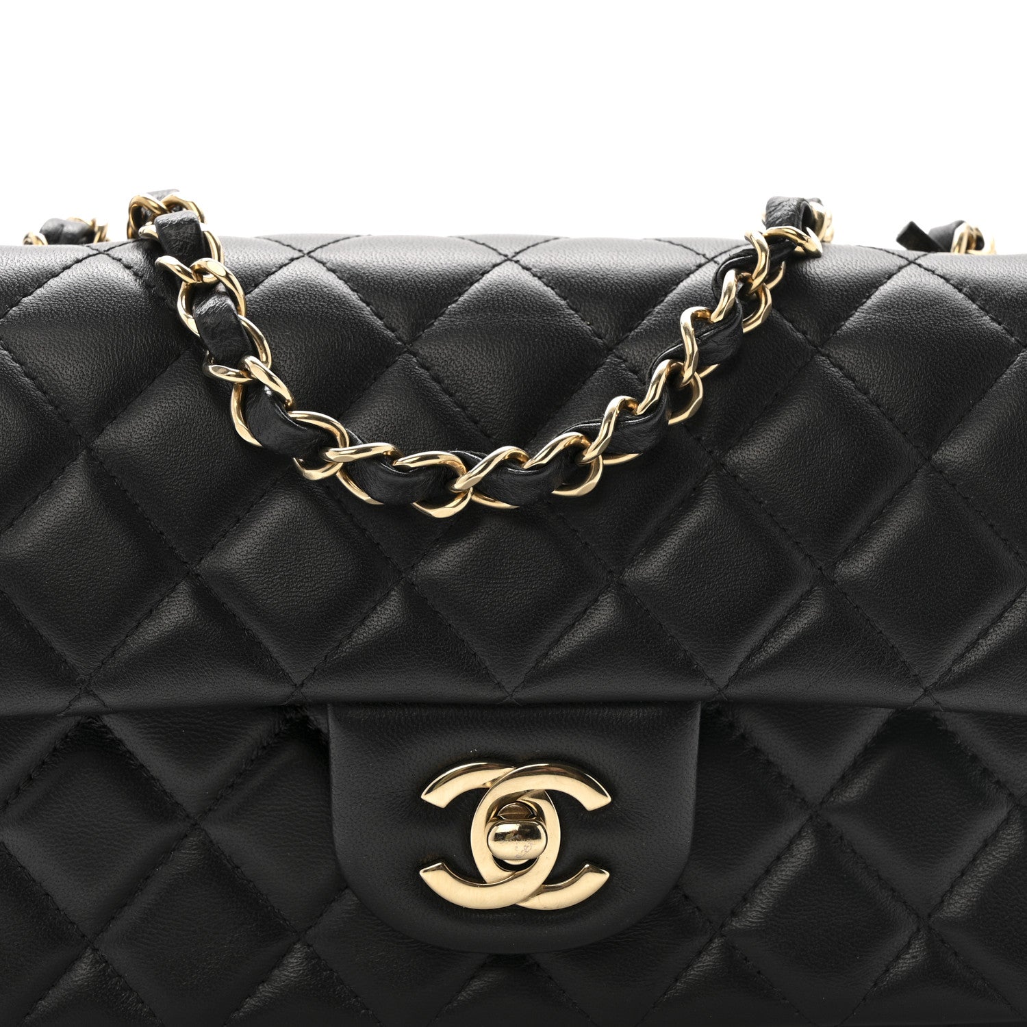 Chanel Lambskin Quilted Mini Rectangular Flap Black 8 of 11