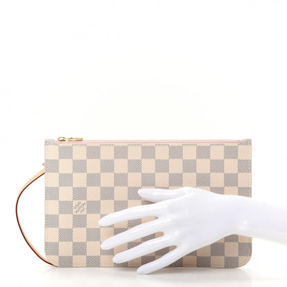 Louis Vuitton Damier Azur Neverfull MM GM Pochette Rose Ballerine 2 of 7