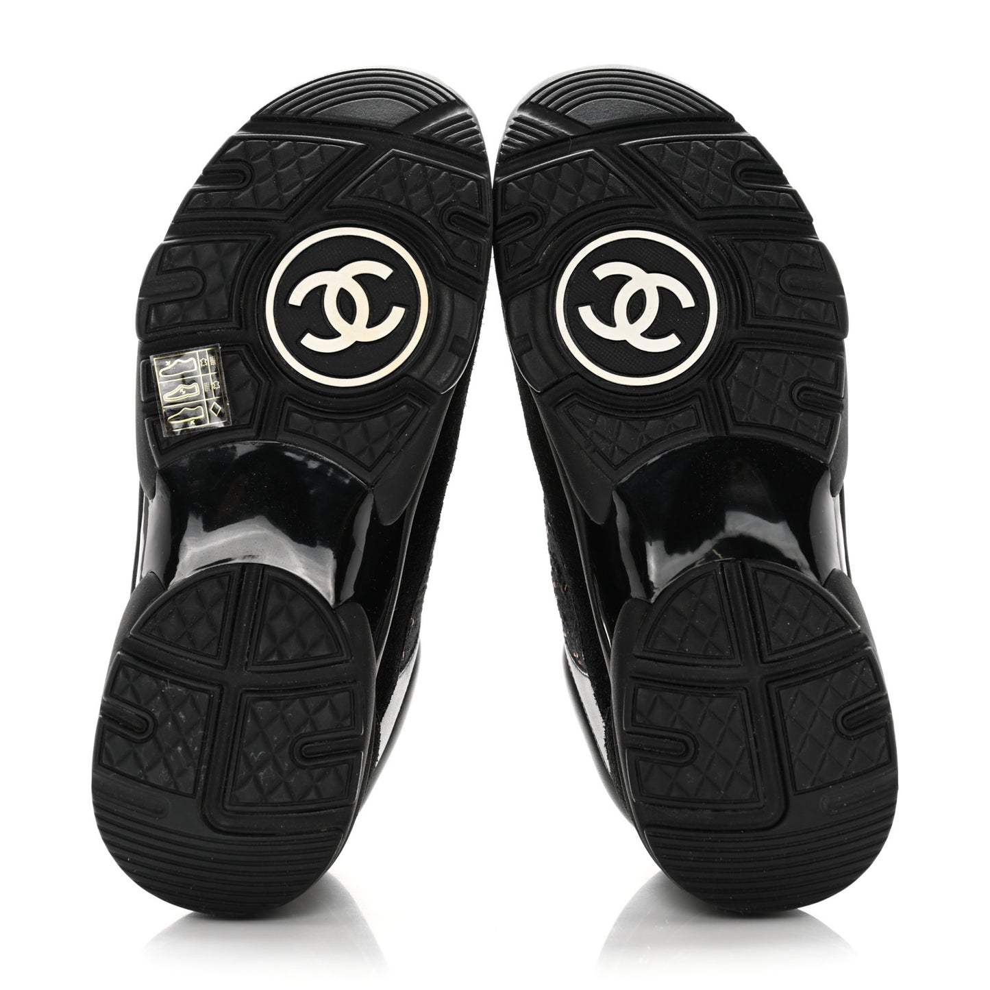 Velour Tweed CC Sneakers 35.5 Black Gold