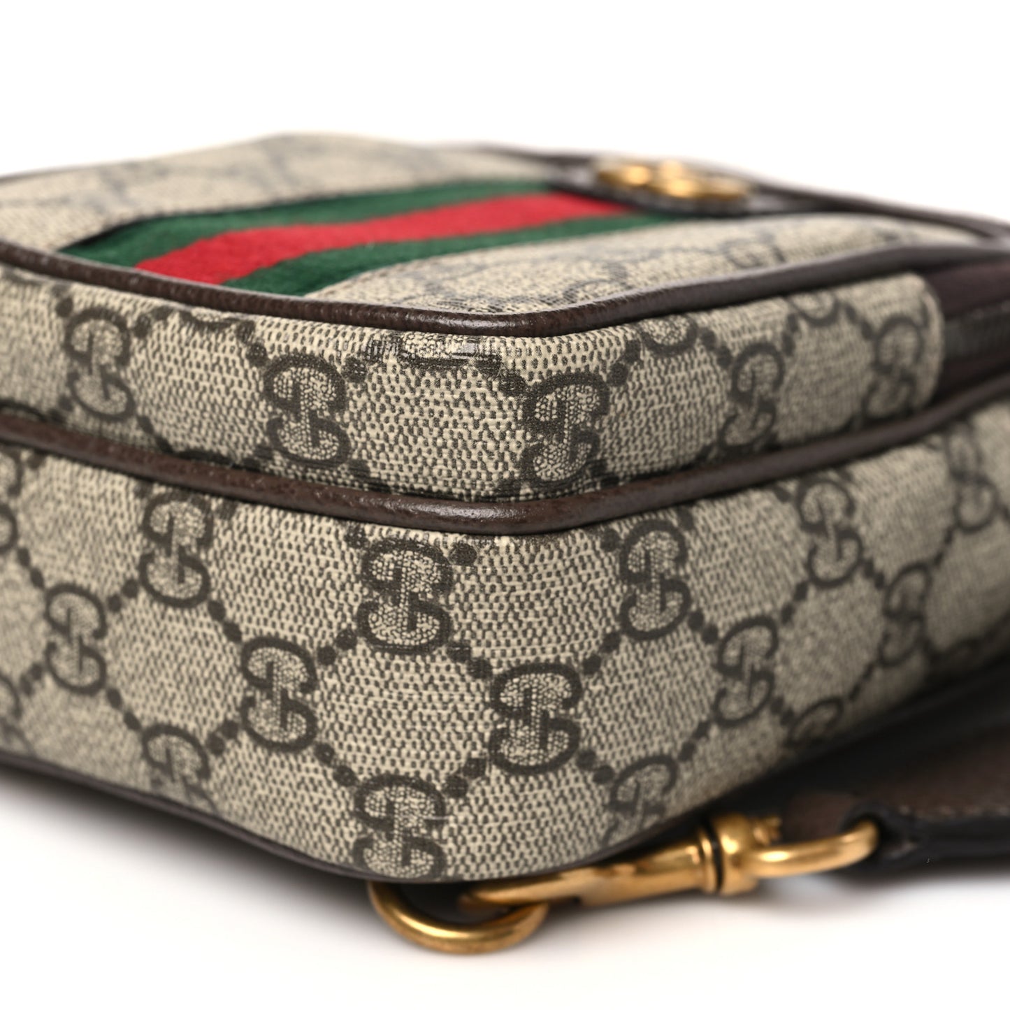 GG Supreme Monogram Web Mini Ophidia Messenger Brown