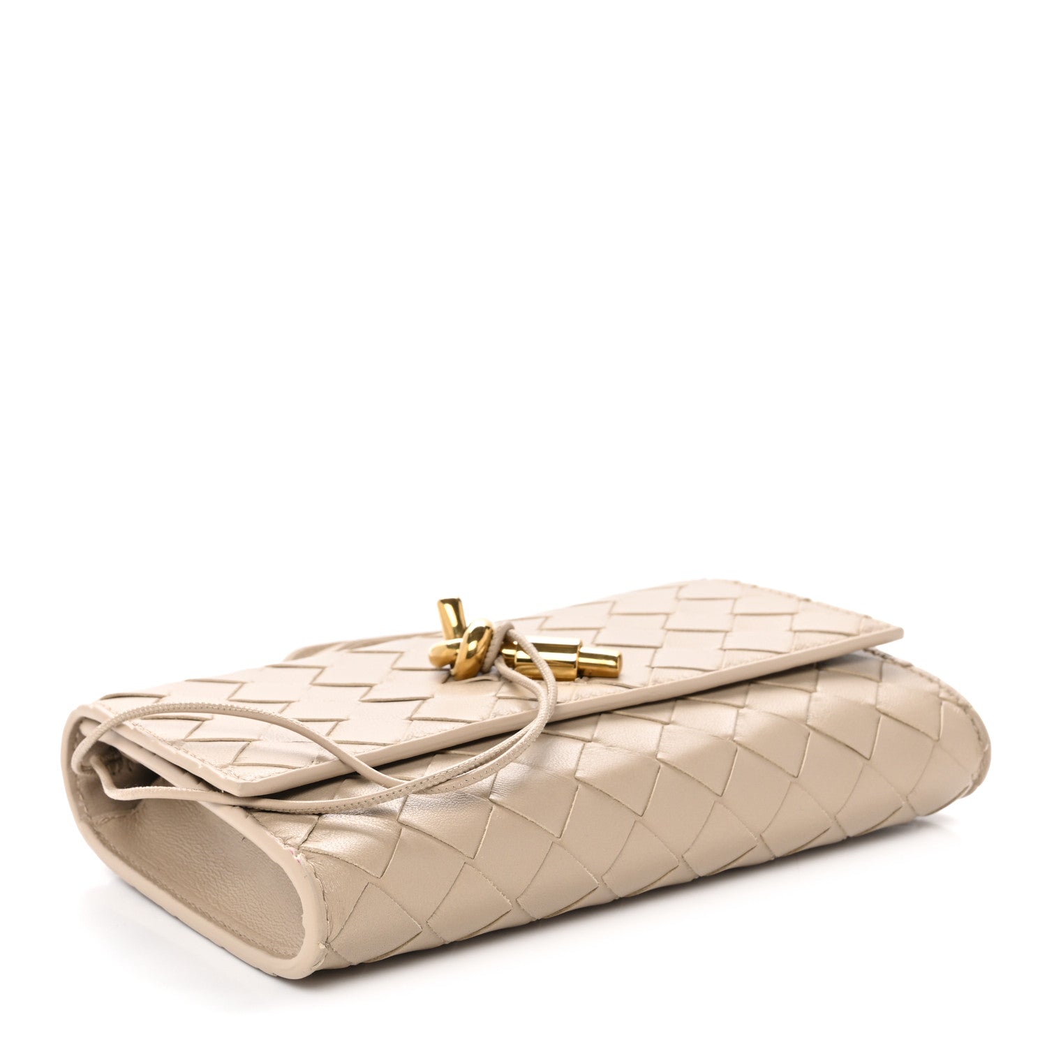 Bottega Veneta Nappa Intrecciato Andiamo Pouch On Strap Ecru 4 of 9